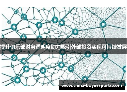 提升俱乐部财务透明度助力吸引外部投资实现可持续发展 提升俱乐部财务透明度助力吸引外部投资实现可持续发展