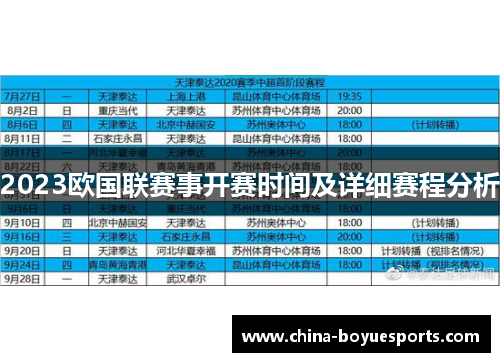 2023欧国联赛事开赛时间及详细赛程分析 2023欧国联赛事开赛时间及详细赛程分析